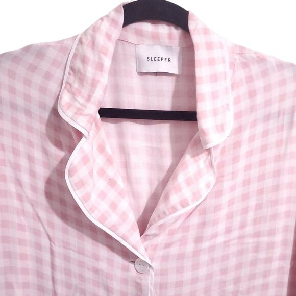 Sleeper Party Pajama Top in Pink Vichy L As seen on Sex and The City - Picture 5 of 16